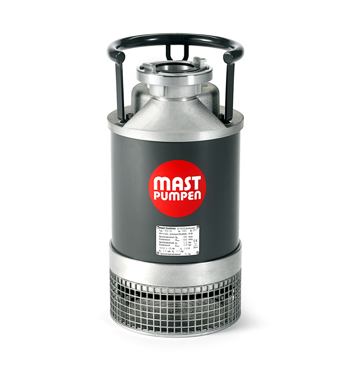 Tauchmotorpumpe, Mast TP8-1 nach DIN 14425, 3,0 kW, 400 V Tauchmotorpumpe, Mast TP8-1 nach DIN 14425, 3,0 kW, 400 V