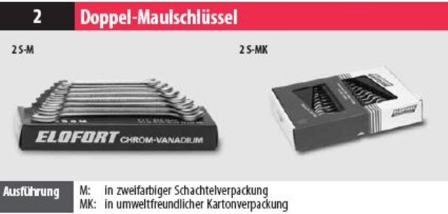 Doppel - Maulschlüssel Satz 10 tlg in Schachtelverpackung