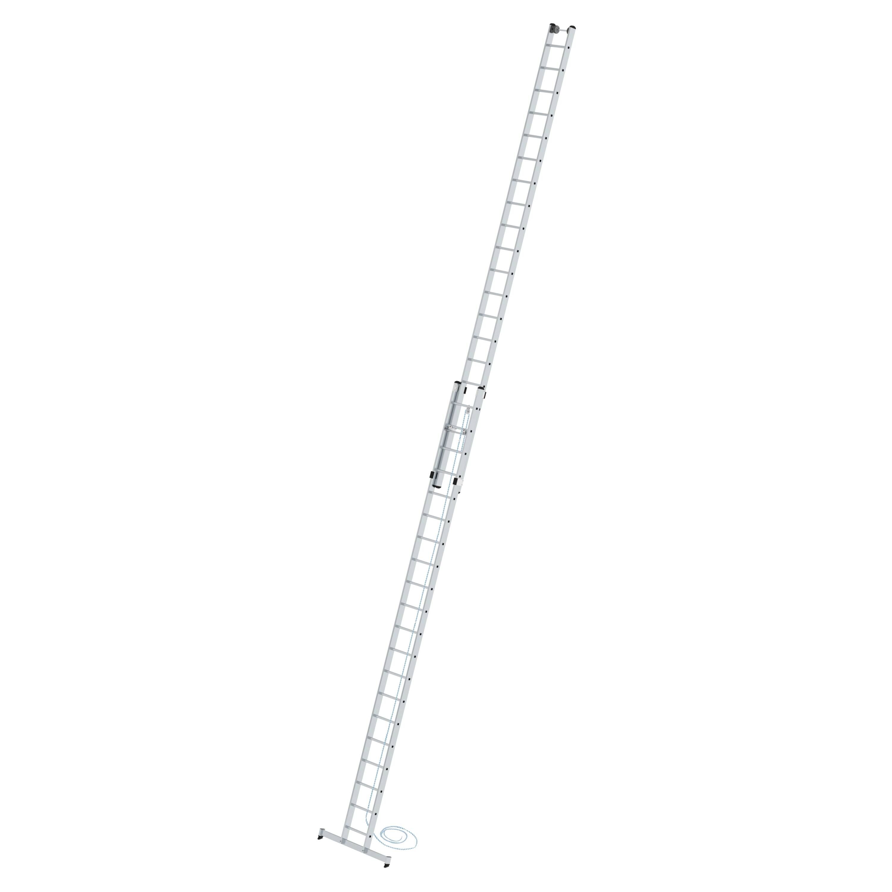 Sprossen-Seilzugleiter 2-teilig mit nivello®-Traverse 2x20 Sprossen Arbeitshöhe bis ca. 11,40 m