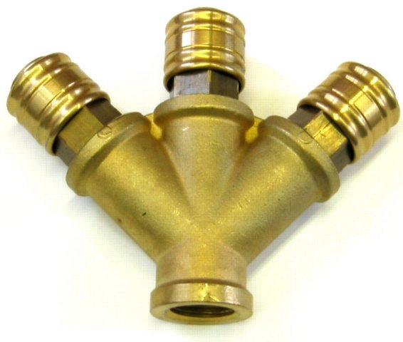 Mehrwegabzweigung o. Kupplung, Dreiiweg, 1/2" IG