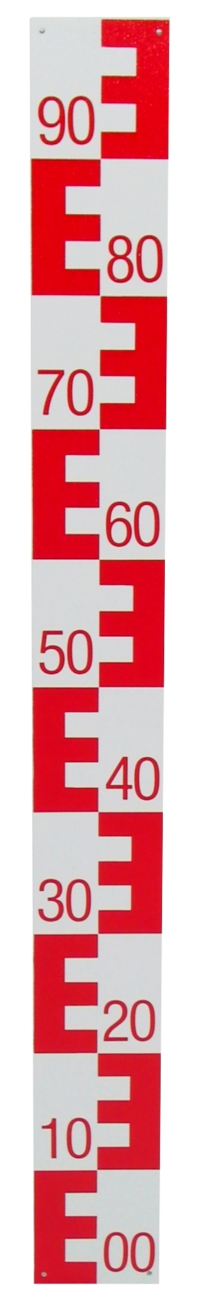 NESTLE Pegellatte Hartschaum, bedruckt, 100x10x1cm Rot, unten beginnend