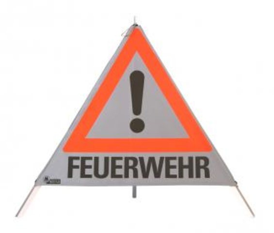 NESTLE Warnpyramide 90cm WAPY 90R, leichtes Gest. mit Mittelfuß Folie retro, Schaufelmann VZ123