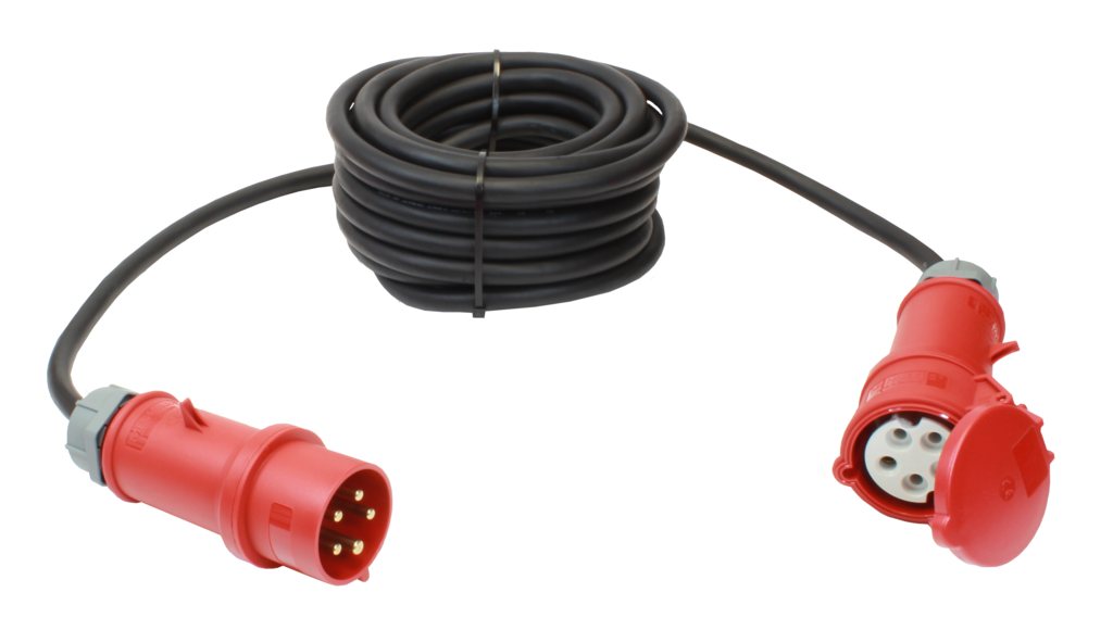 Verlängerungskabel, CEE 32 A, 5-polig, schwarz 10 m, H07RN-F 5G4 Verlängerungskabel, CEE 32 A, 5-polig, schwarz 10 m, H07RN-F 5G4