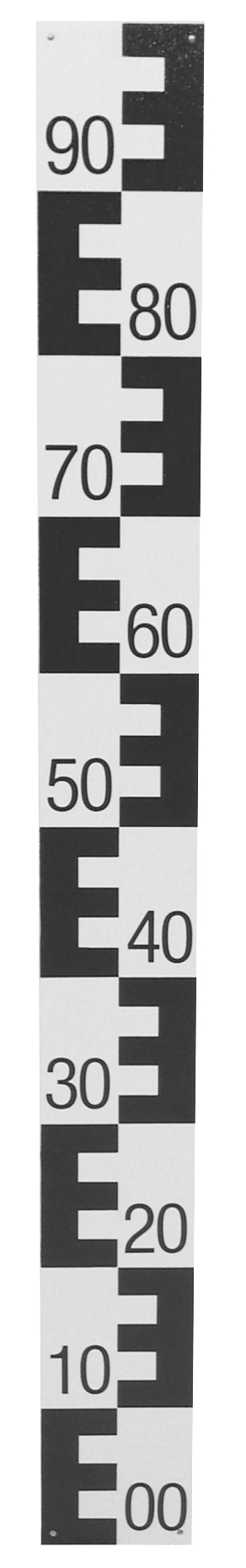 NESTLE Pegellatte Hartschaum, bedruckt, 100x10x1cm Schwarz, unten beginnend