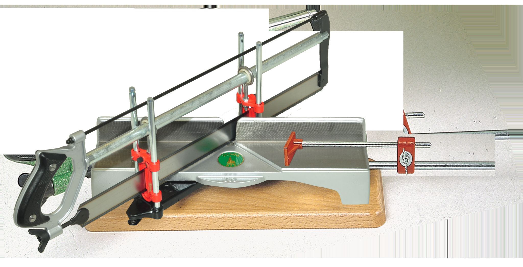 Ulmia Gehrungssäge 352 mit Längeneinsteller Schnitthöhe 100 mm  m. Sägeblatt für Holz