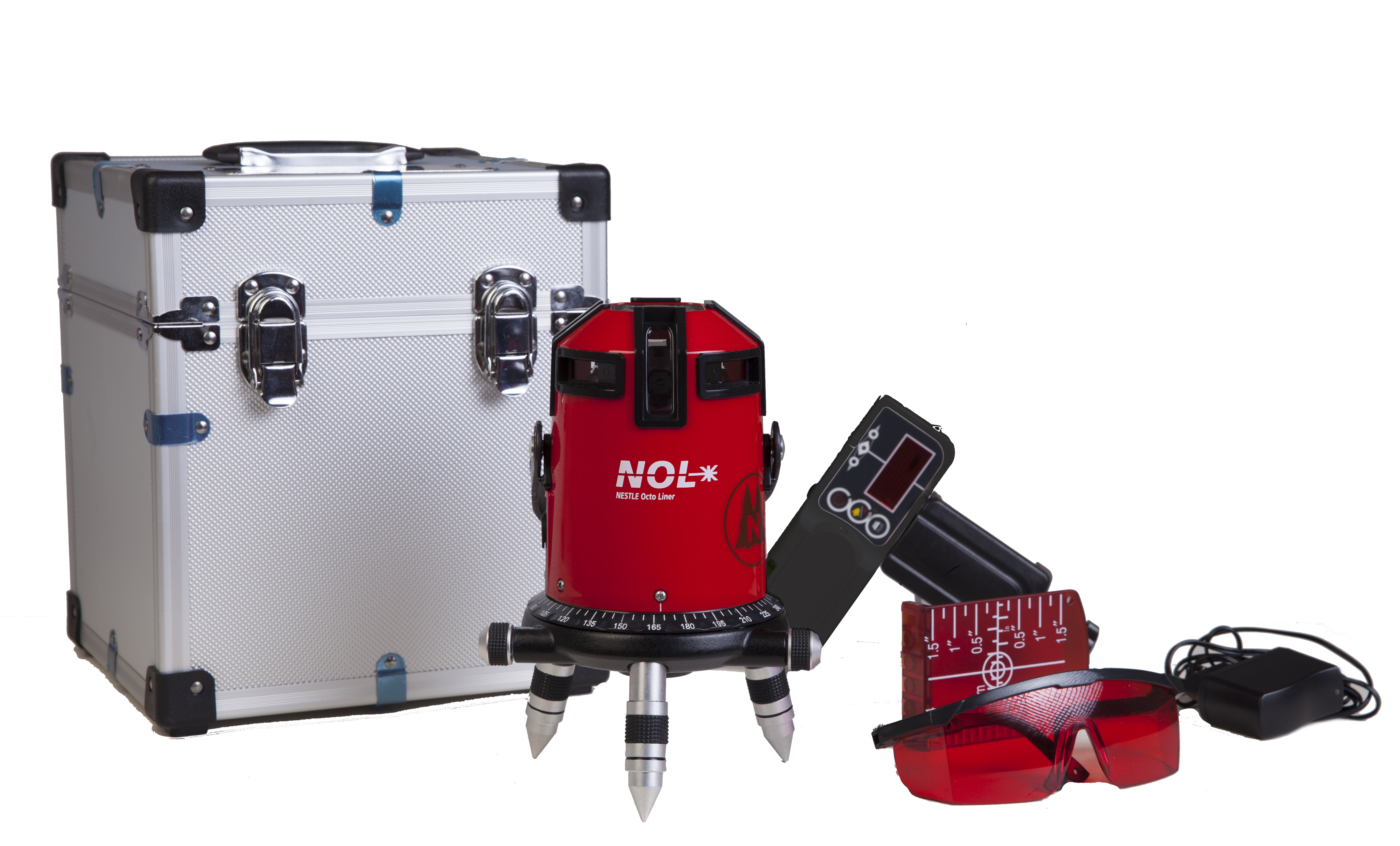 NESTLE Octoliner inkl. Empfänger DECTO Linienlaser mit 360° Horizontalline 4 Vertikallinien, Lotp. unten, IP54  ± 1,5m NESTLE Octoliner inkl. Empfänger DECTO Linienlaser mit 360° Horizontalline 4 Vertikallinien, Lotp. unten, IP54  ± 1,5m