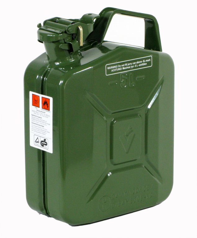 Benzinkanister  5 l, olivgrün (RAL 6003), TÜV/GS/UN-Zulassung
