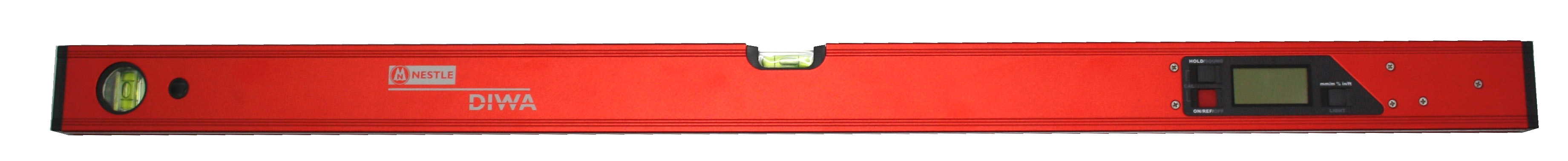 NESTLE DIWA 100 Neigungsmesser Neigungsanz. 0-180° oder %, Hold Funkt. Toleranz 0,1%, 100cm, rot