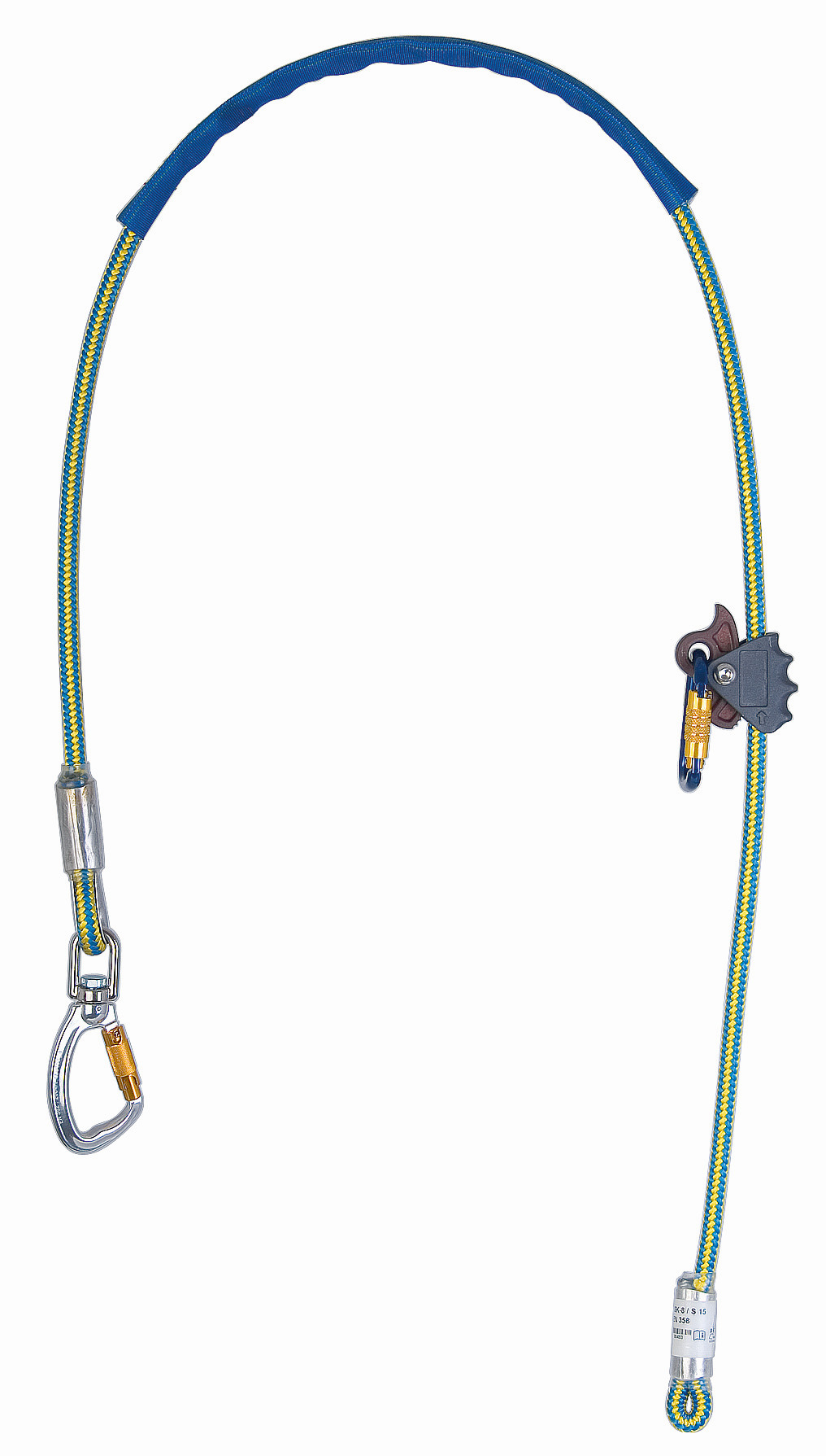 Halteseil ASK 8 mit Edelstahlkern nach EN 358 Seillänge 2,0 m - Karabiner AXK 10
