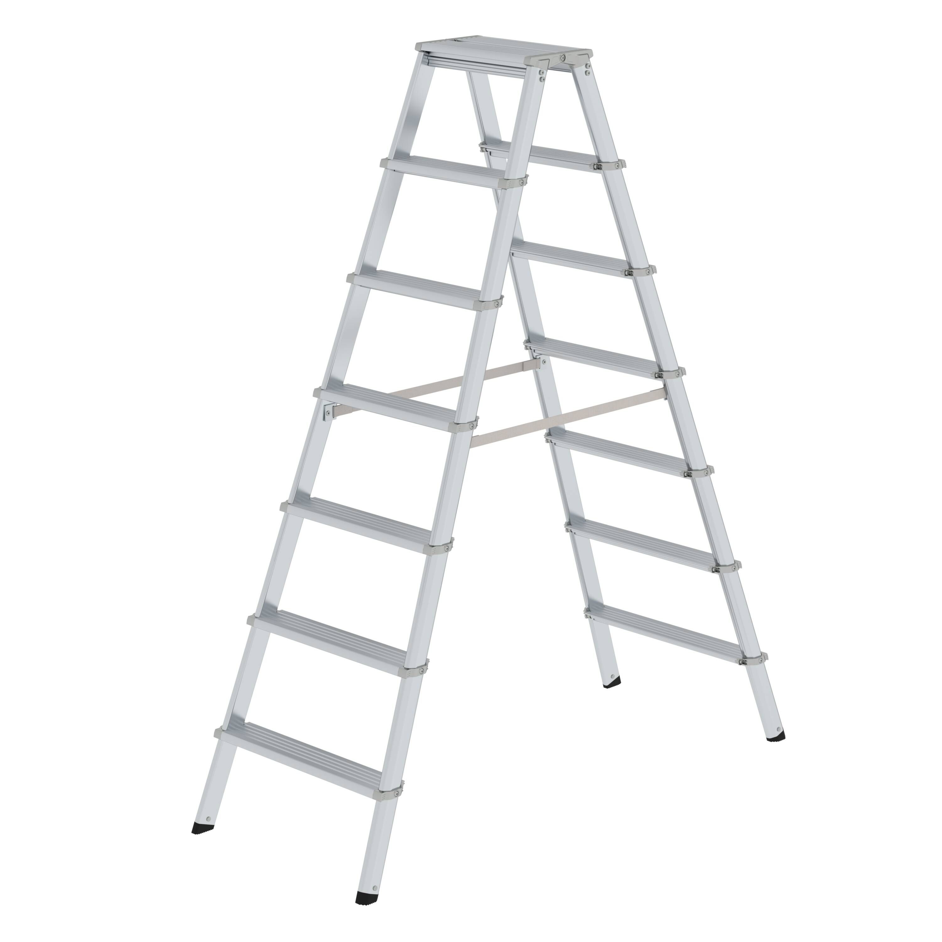 ML Stufen-Stehleiter beidseitig begehbar 2x7 Stufen Arbeitshöhe bis ca. 3,25 m