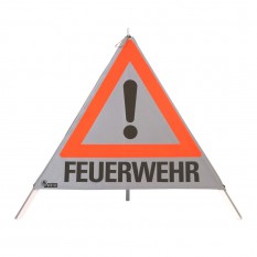 NESTLE Warnpyramide 70cm WAPY 70R, schweres Gest. mit Federmech. Folie retro, Ausrufezeichen VZ101