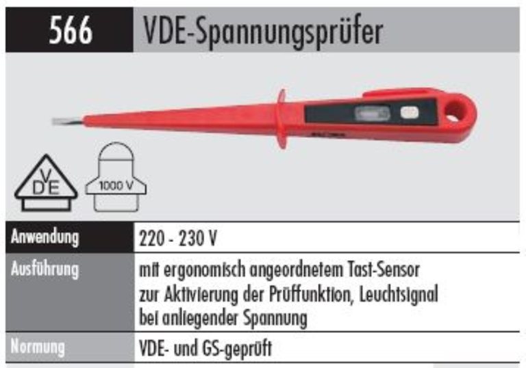 VDE-Spannungsprüfer  - 566 - 190   190 mm