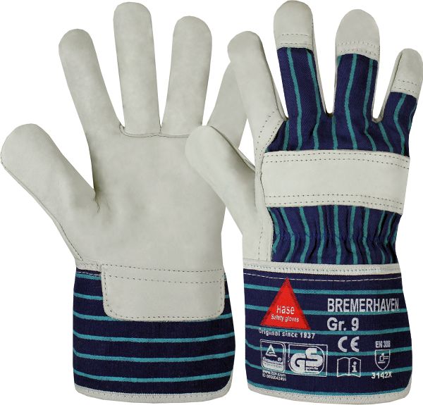 Arbeitshandschuh Bremerhaven Gr. 06 Qualitäts-Rindnarbenleder 