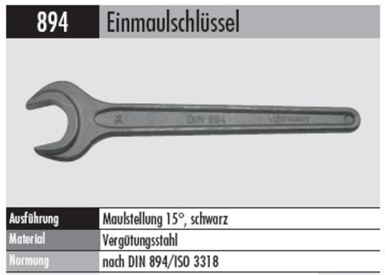 Einmaulschlüssel - 894 34 mm schwarz