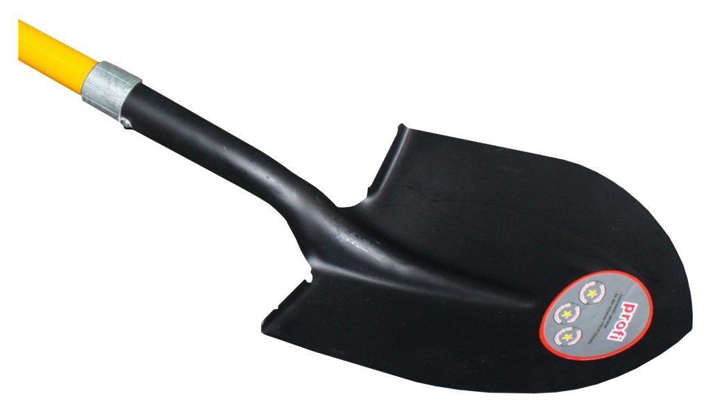 Spatenschaufel mit Fiberglasstiel, 1,62 mm Dicke, langer Dülle, mit Tritt, Blattmaße: 210 x 290 mm