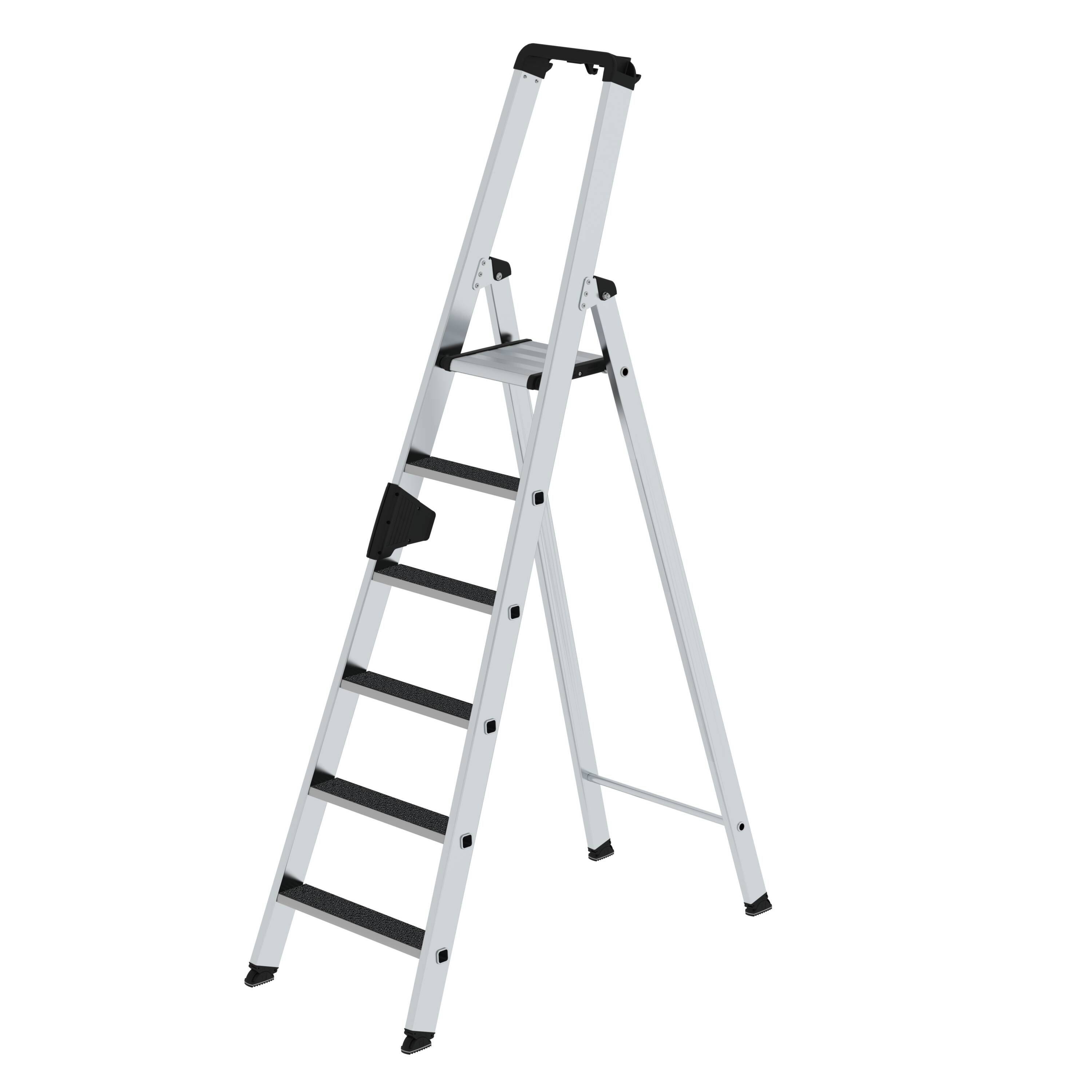 Stufen-Stehleiter einseitig begehbar mit clip-step R13 6 Stufen Arbeitshöhe bis ca. 3,50 m