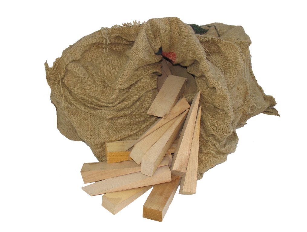 Baukeile, Hartholz, ca. 200 x 55 x 35 mm, Sack á 100 St.