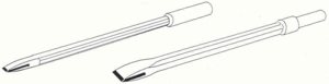 GEDIK-PL-Schrifteisen für Marmor, Achtkant, E.E.6 Schneidbreite 18 mm Stahlstärke 10x10 mm