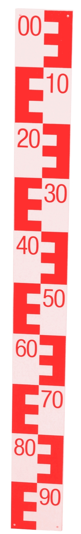 NESTLE Pegellatte Hartschaum, bedruckt, 100x10x1cm Rot, oben beginnend  NESTLE Pegellatte Hartschaum, bedruckt, 100x10x1cm Rot, oben beginnend