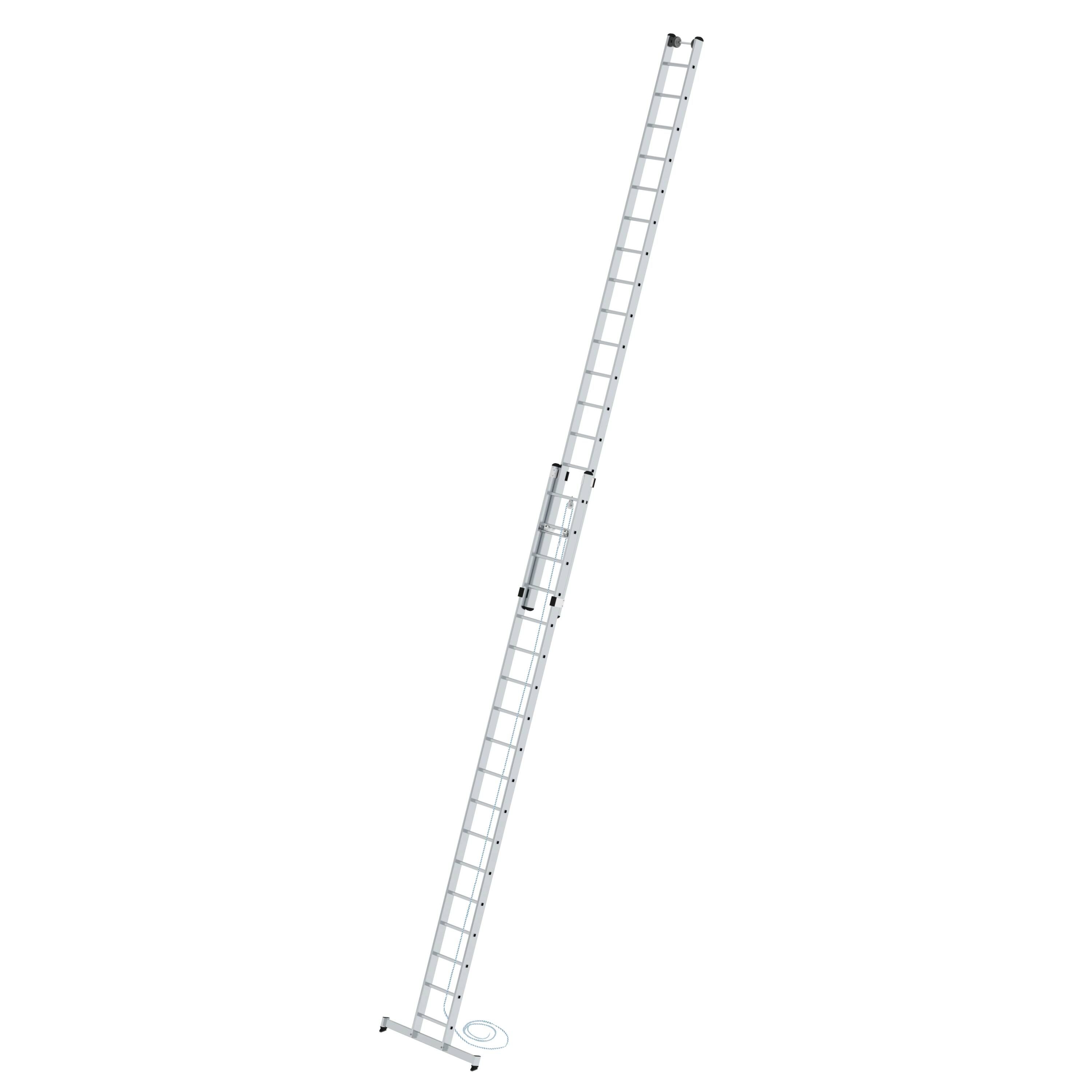 Sprossen-Seilzugleiter 2-teilig mit nivello®-Traverse 2x18 Sprossen Arbeitshöhe bis ca. 10,30 m