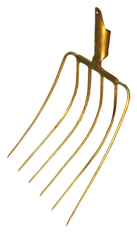 Maisgabel, 6 Zinken, Federdülle, 360x330 mm, lgldfarben ackiert