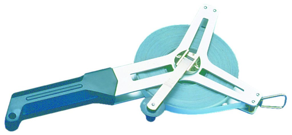 W-Bandmaße weiß lackiert, in Aluminium-Rahmen 30 m